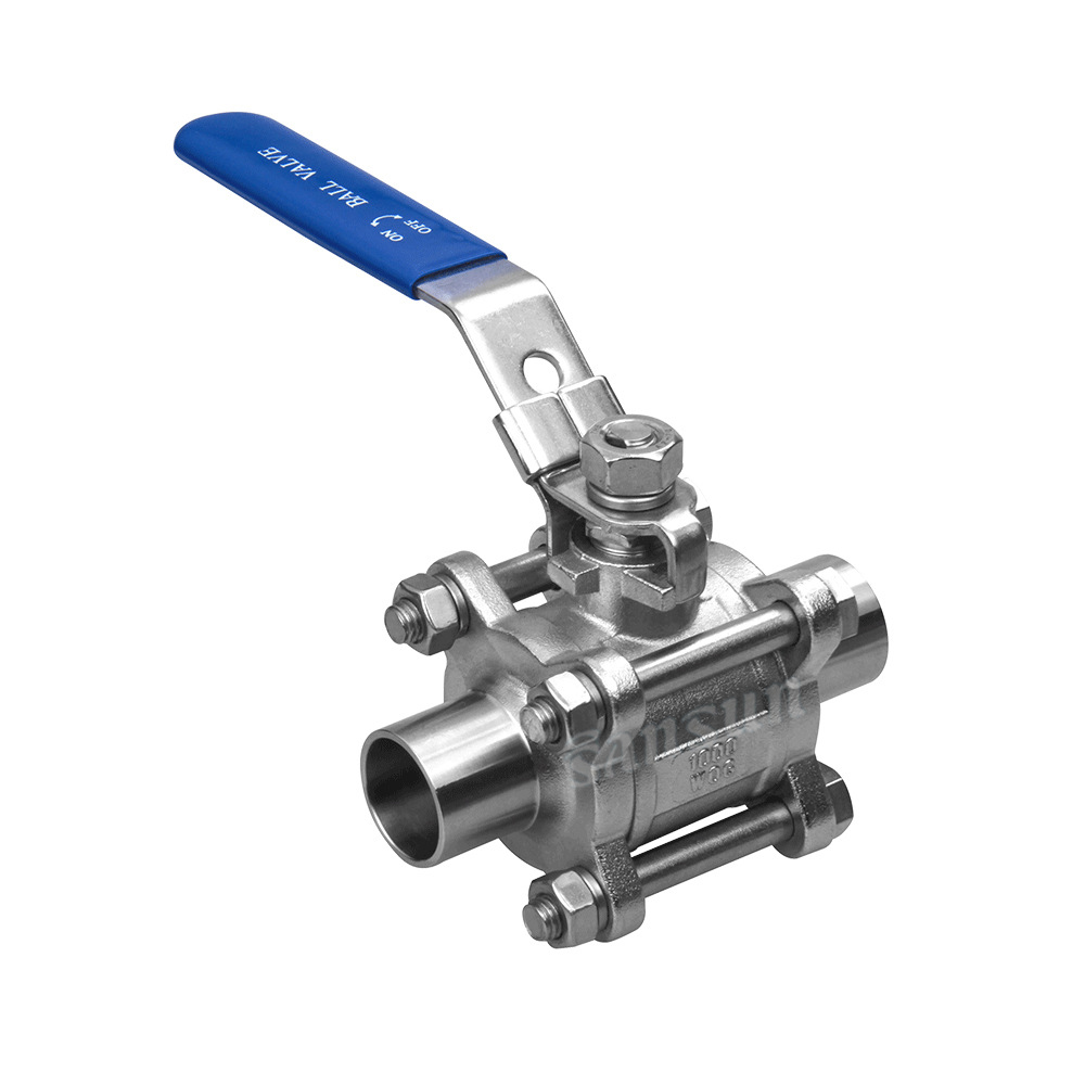 SS316 Sanitär 3pcs Schweißkugelventil
