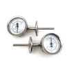 Bimetall-Thermometer mit vertikaler Temperaturanzeige aus Edelstahl